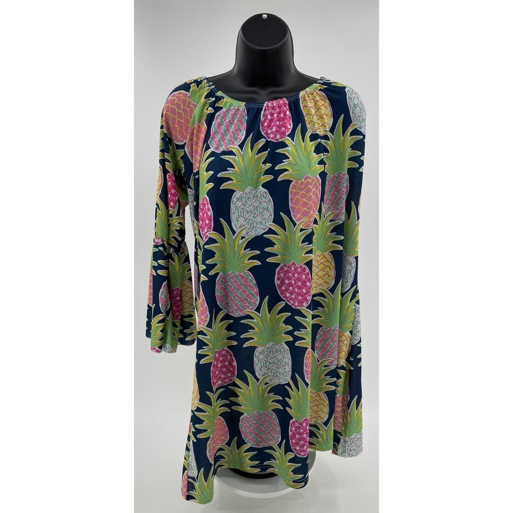 Simply Southern Tasty South 401 Tropical Colorful Pineapple Dress Size XL NWT‎